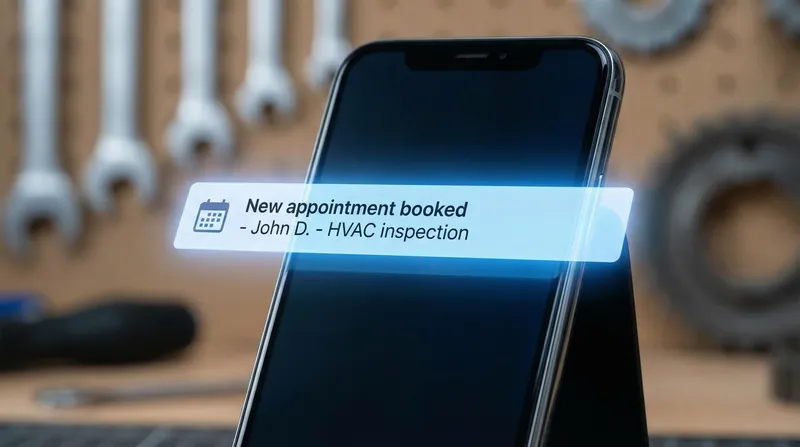 Phone showing automated appointment notification